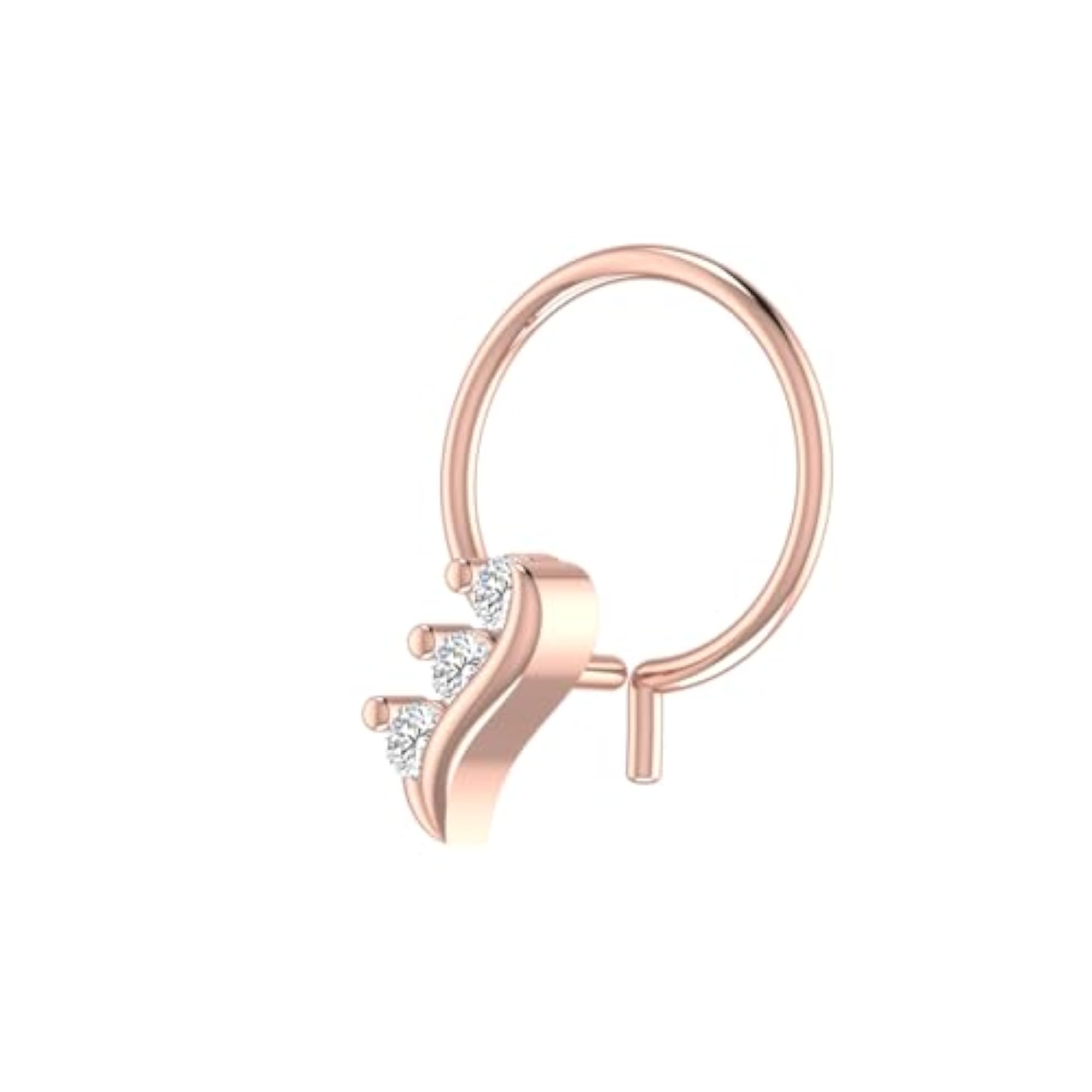 Women's 14Kt Rose Gold Stud Nosering